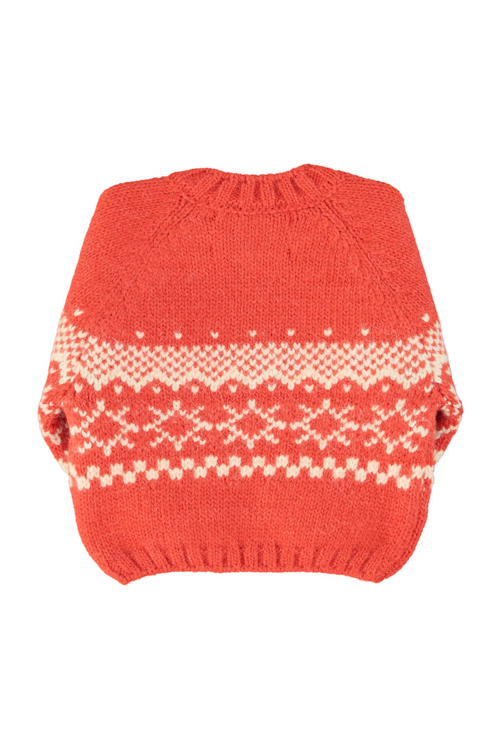 Piupiuchick - Trui Baby Jacquard Knitted Red