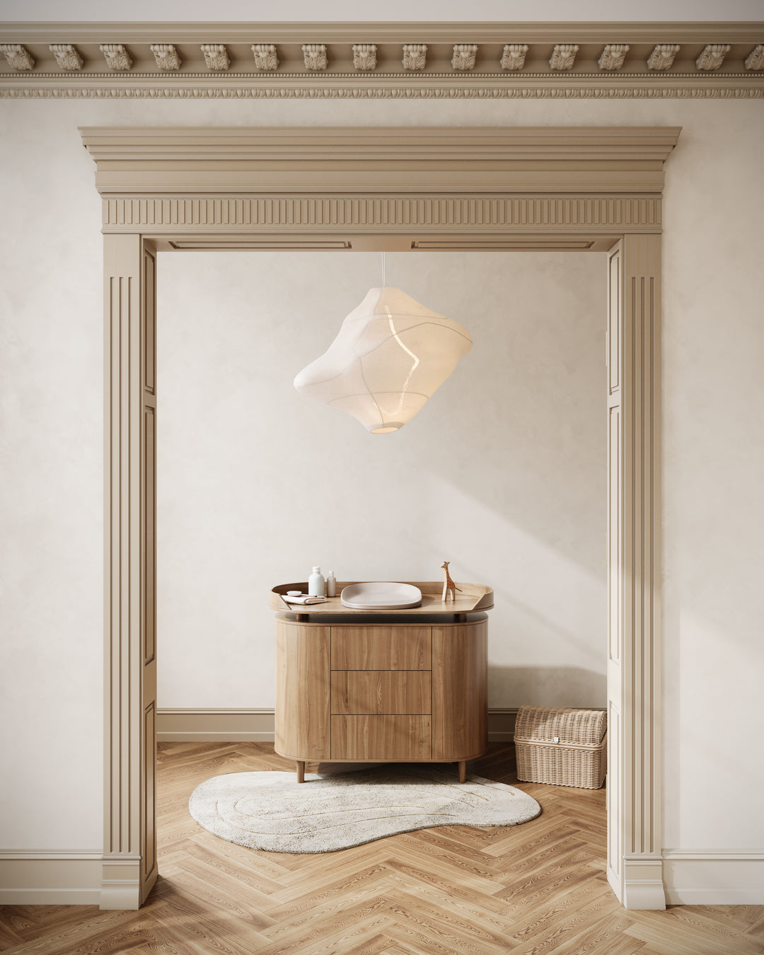 Opzetstuk voor Commode Kai in veneer oak met naadloze bevestiging