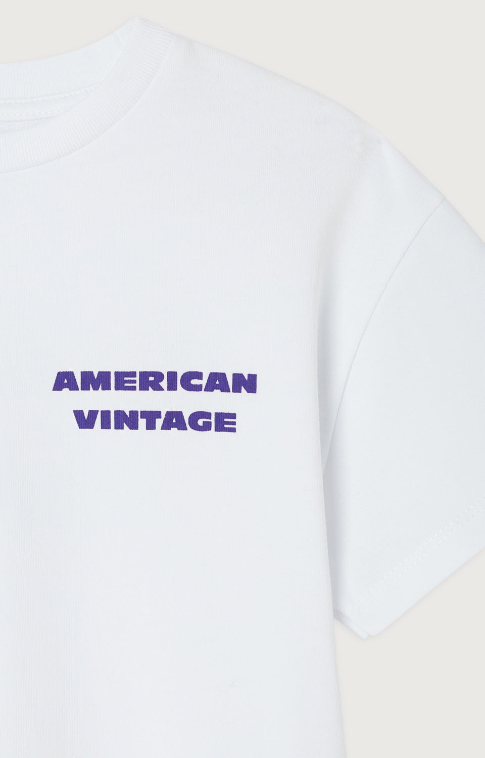 American Vintage - T-Shirt Fizvalley Droit Col Rond Imprime White