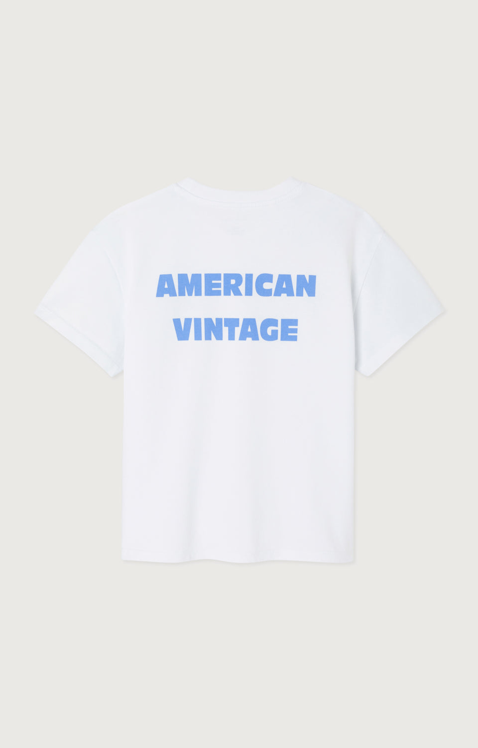 American Vintage - T-Shirt Fizvalley Droit Col Rond Imprime White