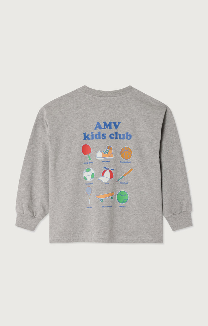 American Vintage - T-Shirt Fizvalley Droit Col Rond Imprime Grey Chine