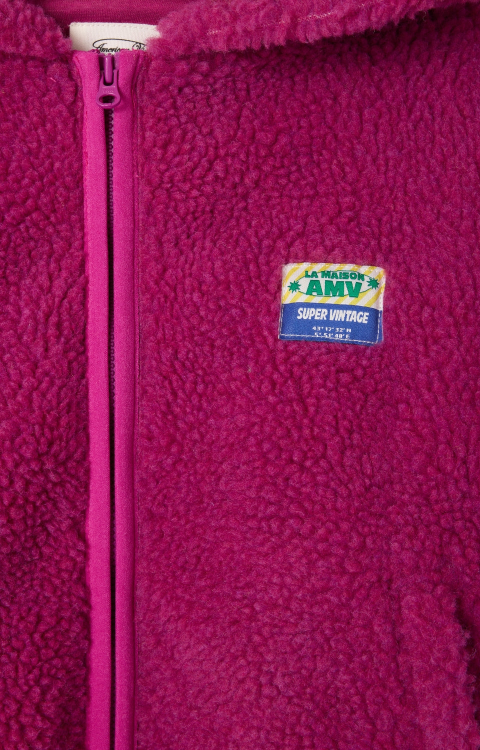 American Vintage - Jas Hoktown Courte Capuche Zippee Fuchsia