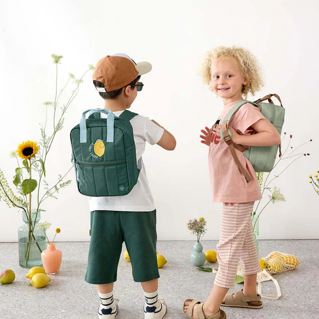 Lassig - Rugzak Mini Square Little Gang Lemon Dark Green