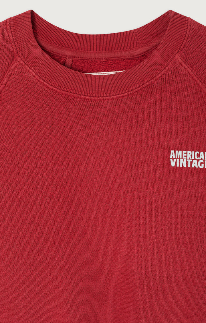 American Vintage - Sweater Izubird Col Rond Cerise Vintage