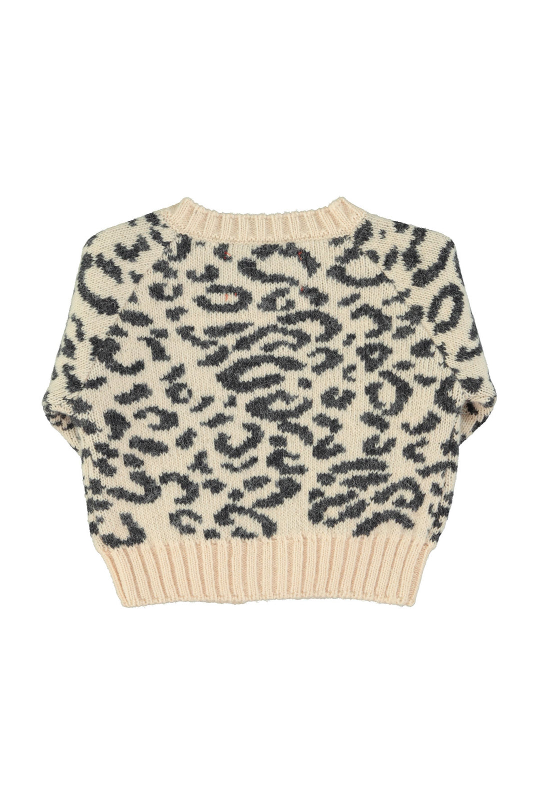 Piupiuchick - Cardigan Baby Animal Knitted Light Pink / Black