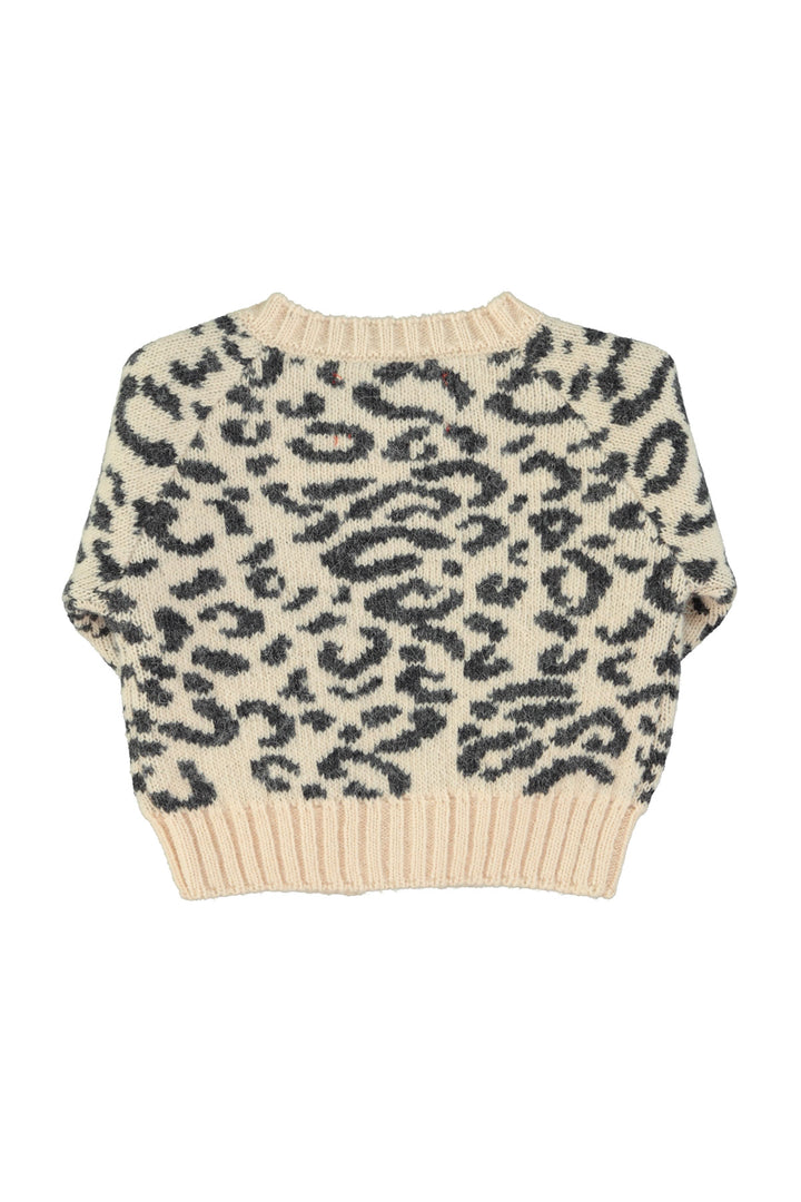 Piupiuchick - Cardigan Baby Animal Knitted Light Pink / Black