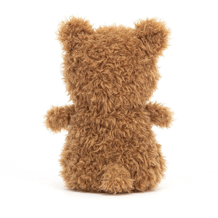 Jellycat knuffel Little Bear, 18 cm, met kroezige vacht en chocoladebruine neus