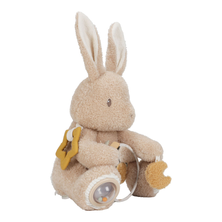 Little Dutch Activiteitenknuffel Baby Bunny met structuren en rammelgeluid