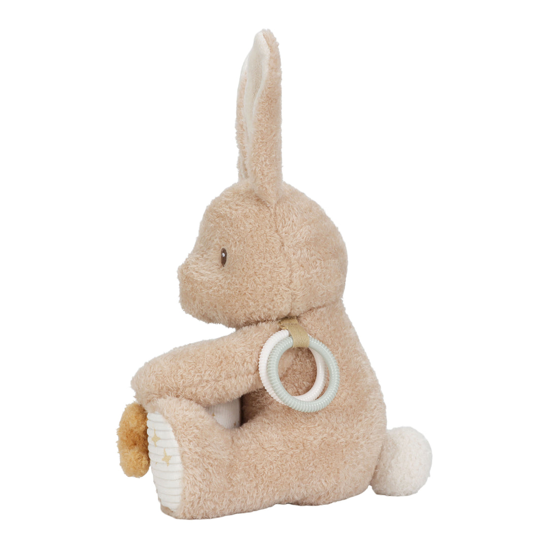 Little Dutch Activiteitenknuffel Baby Bunny met structuren en rammelgeluid