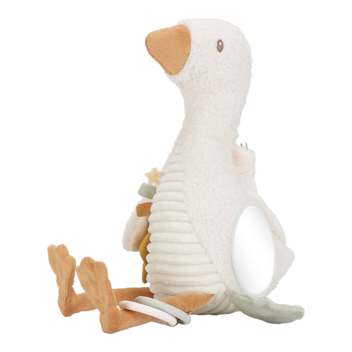 Little Dutch Activiteitenknuffel Little Goose met zachte stofjes en rammelgeluid