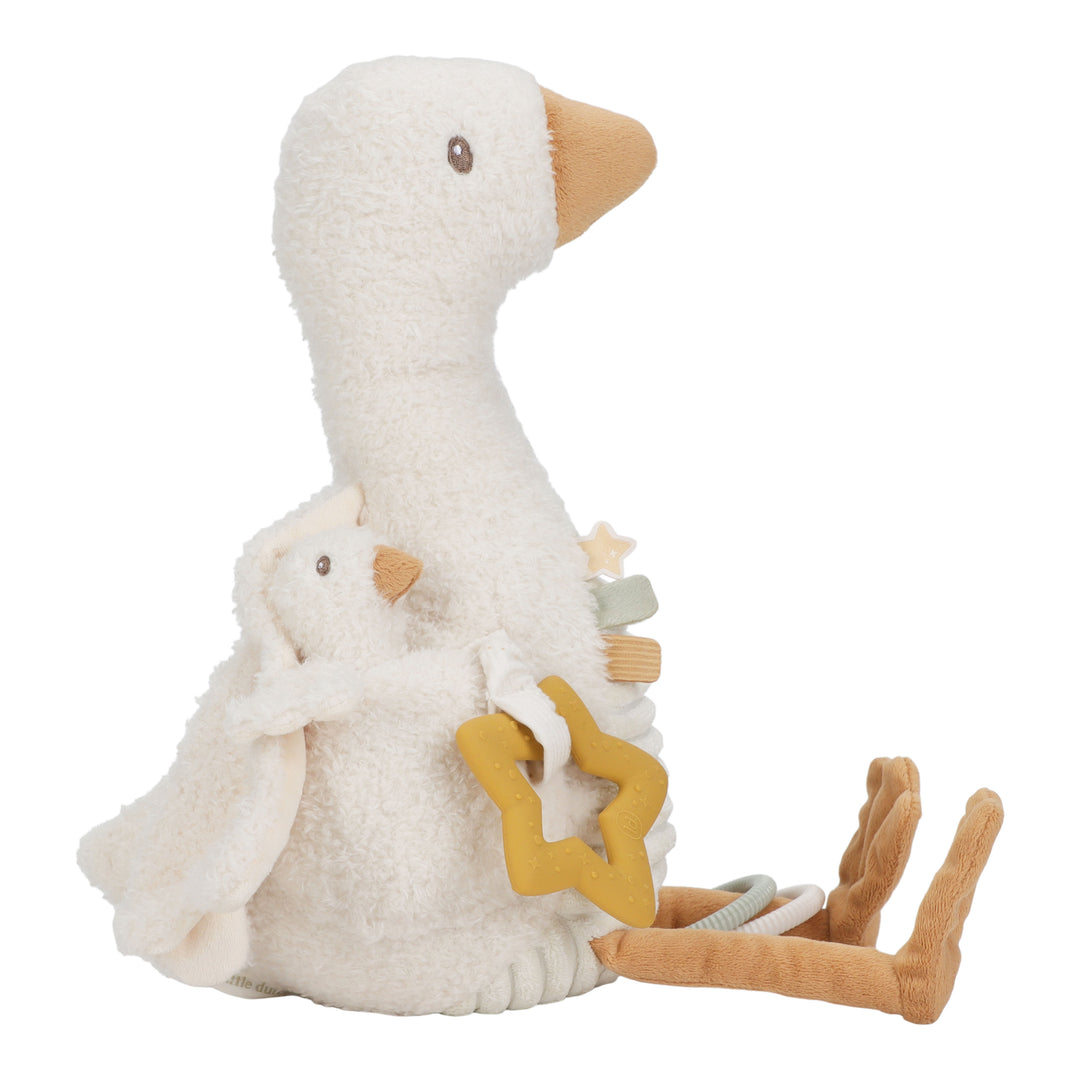 Little Dutch Activiteitenknuffel Little Goose met zachte stofjes en rammelgeluid