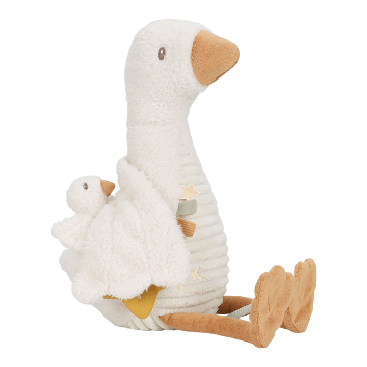 Little Dutch Activiteitenknuffel Little Goose met zachte stofjes en rammelgeluid
