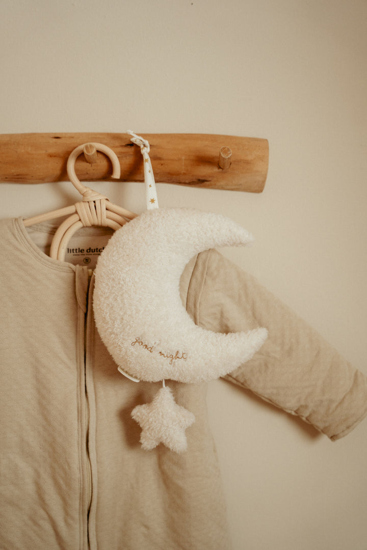 Little Dutch Muziektrekker Newborn Naturals in maanvorm met rustgevend slaapliedje