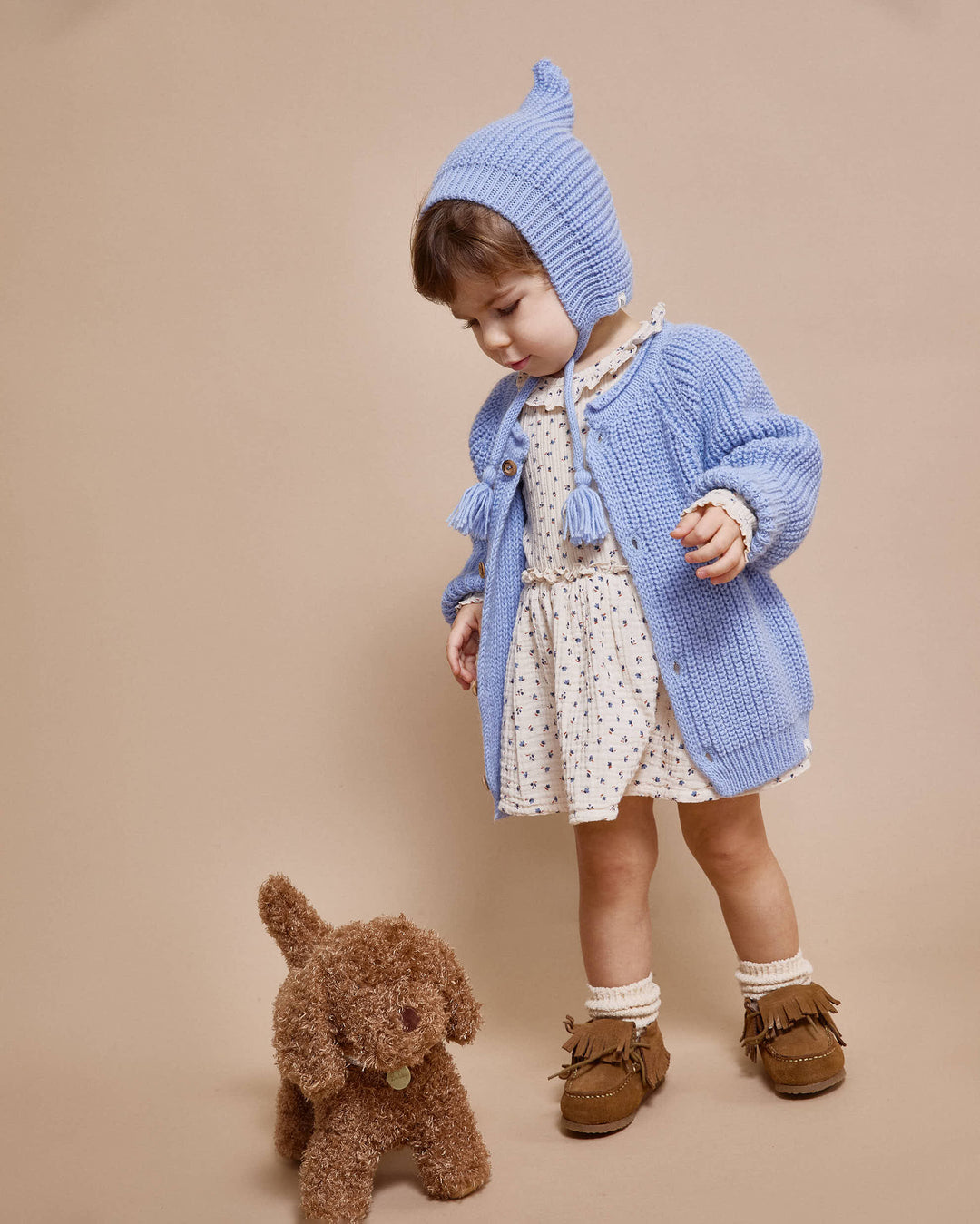 Búho - Cardigan Baby Soft Knit Soft Blue