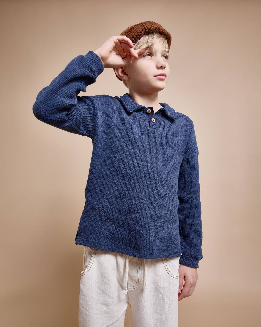 Búho - Polo Waffle Navy