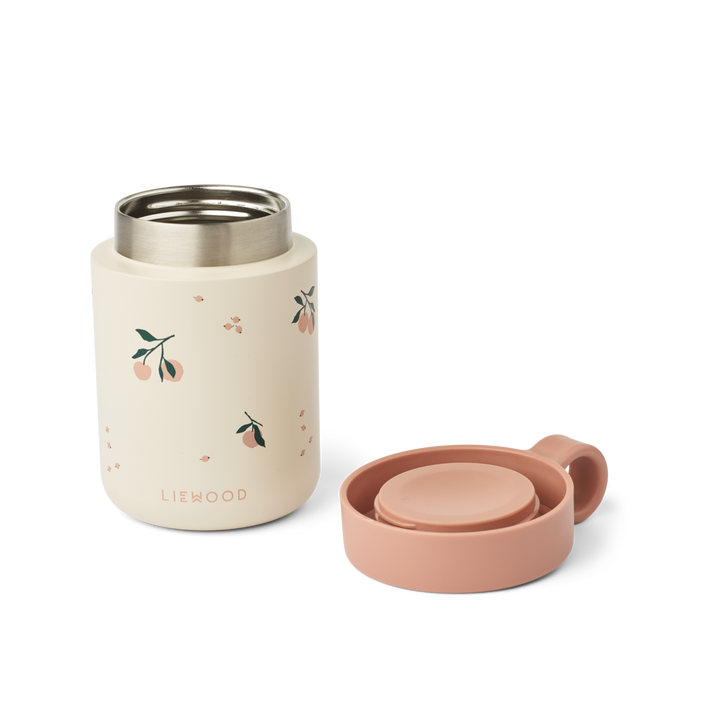 Liewood Kiani voedingspotje van roestvrij staal in Peach Sea Shell met lekvrij deksel