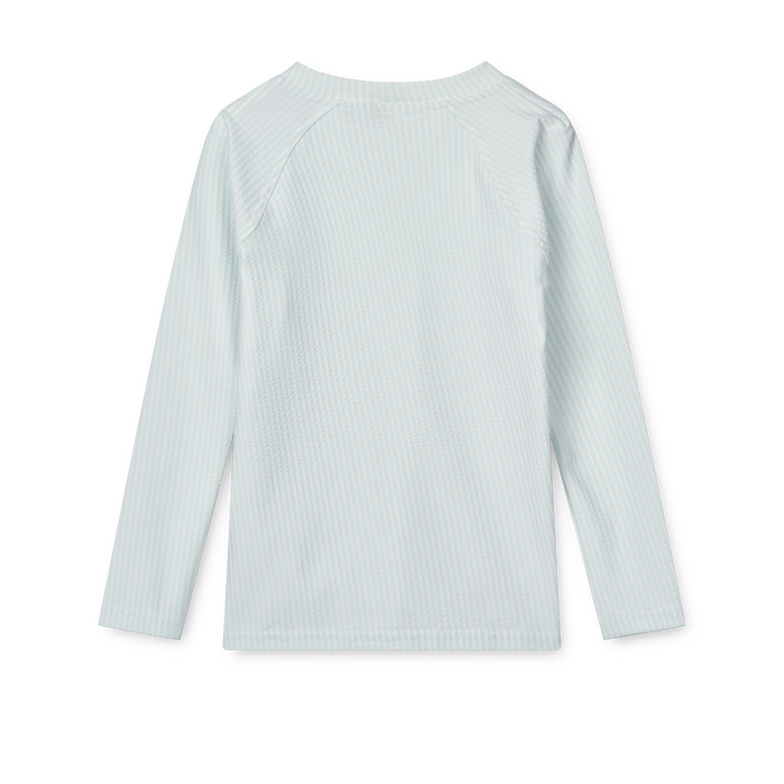 Liewood Noah zwem T-shirt met seersucker textuur in streepdesign Pure Sky / Creme