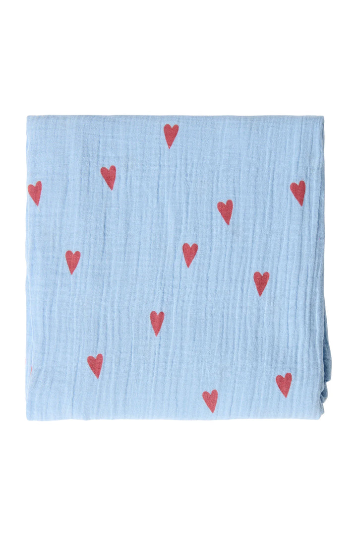 Studio Noos – Tetradoek 70x70 cm Hearts | Light Blue