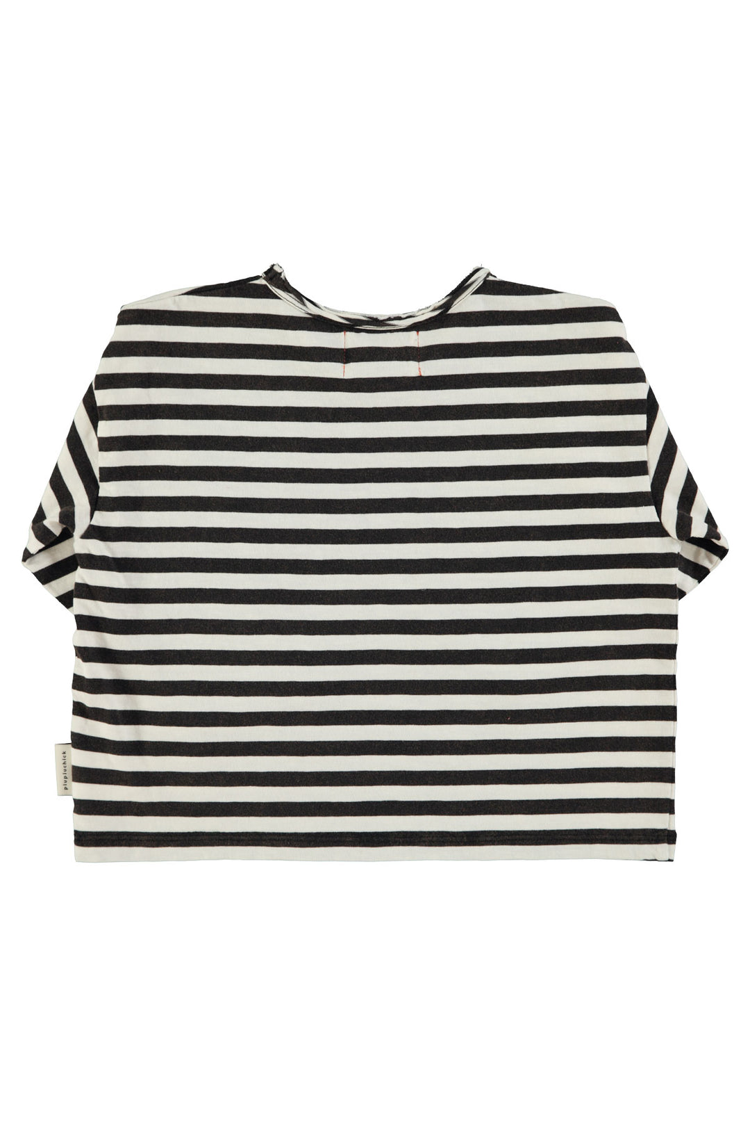 Piupiuchick - T-shirt Jersey Flame Stripes Ecru / Black