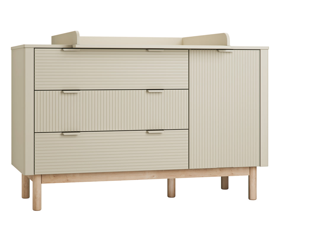 Pinio Miloo commode champagne met 3 lades en 1 kastdeur