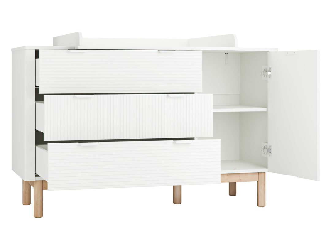 Pinio Miloo commode wit met 3 lades en 1 kastdeur