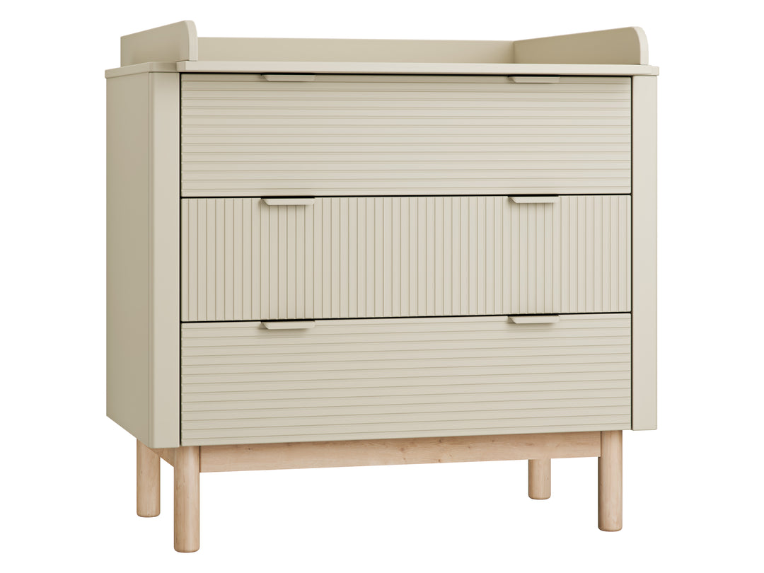 Champagne Pinio Miloo commode met 3 lades en houten poten