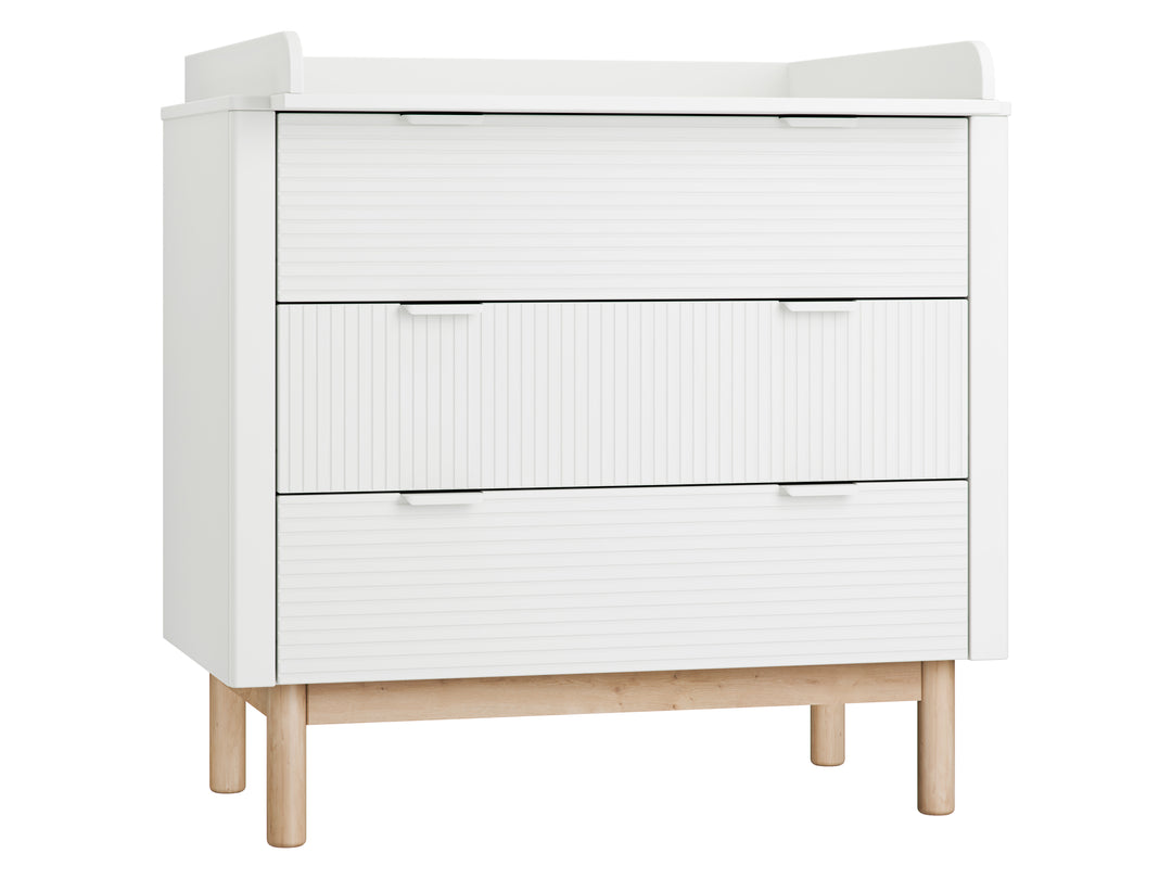 Witte Pinio Miloo commode met 3 lades en houten poten