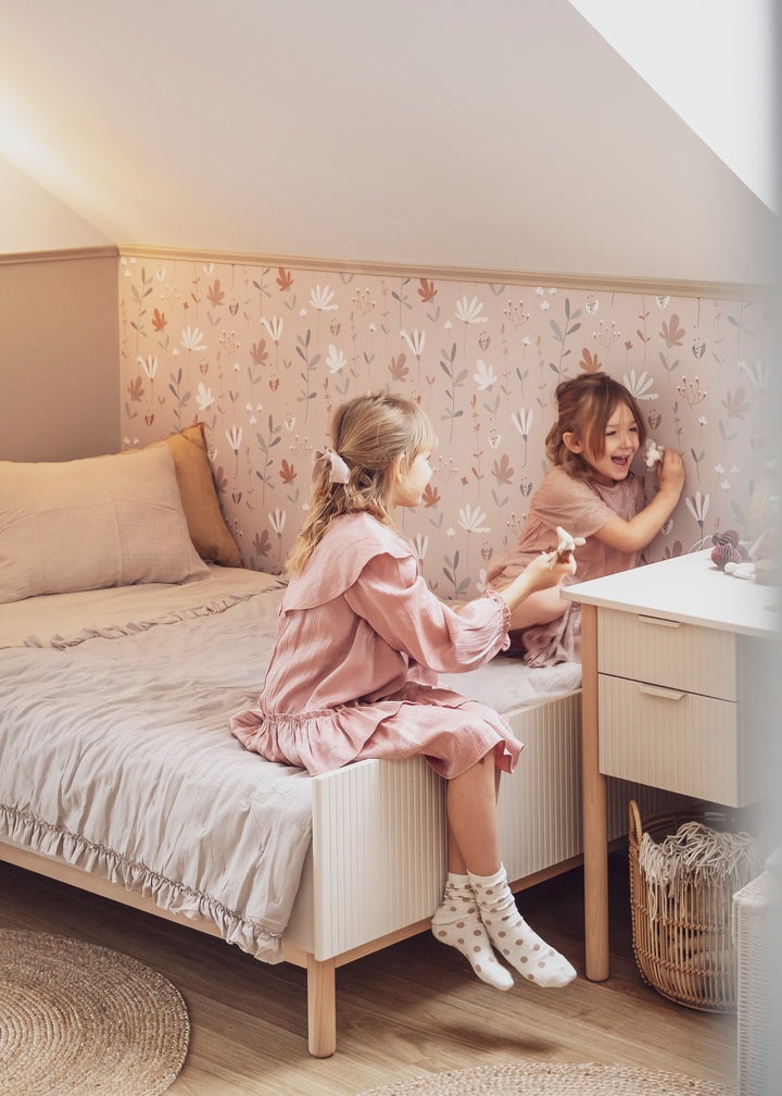 Champagne Pinio Miloo kinderbed 90x200 cm met verstelbare lattenbodem en houten poten