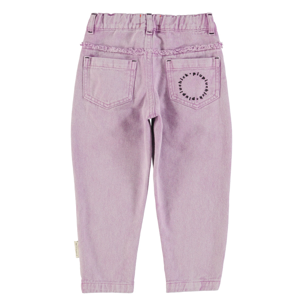 Broek Mom Fit Twill Lilac