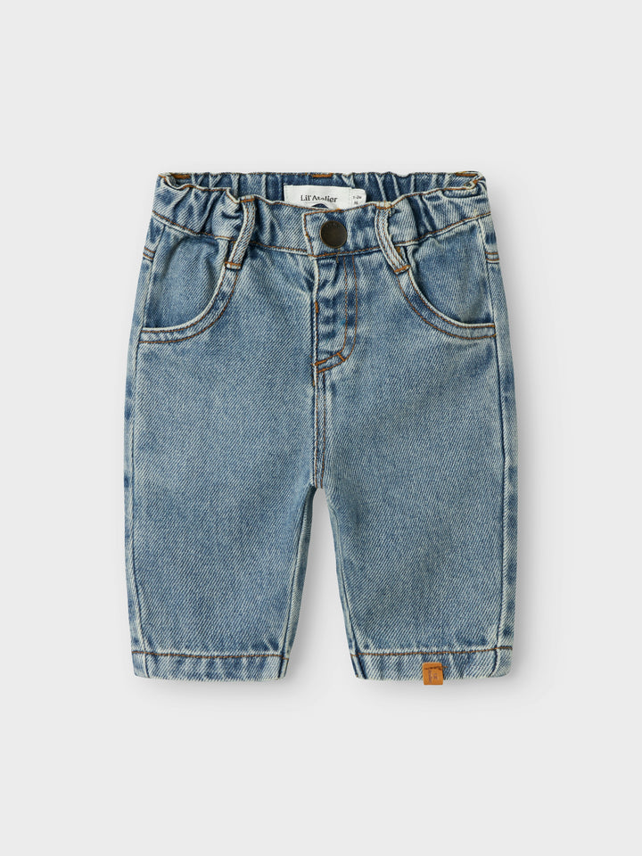 Lil Atelier Jeans Broek Karole Tapered Medium Blue van biologisch katoen