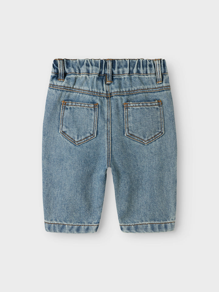 Lil Atelier Jeans Broek Karole Tapered Medium Blue van biologisch katoen