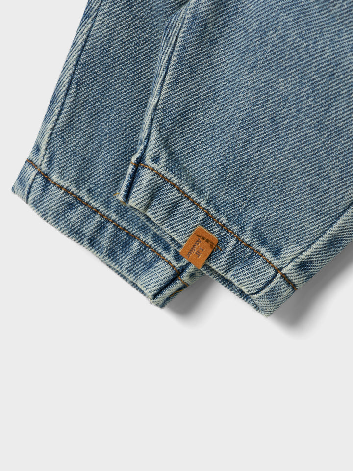 Lil Atelier Jeans Broek Karole Tapered Medium Blue van biologisch katoen