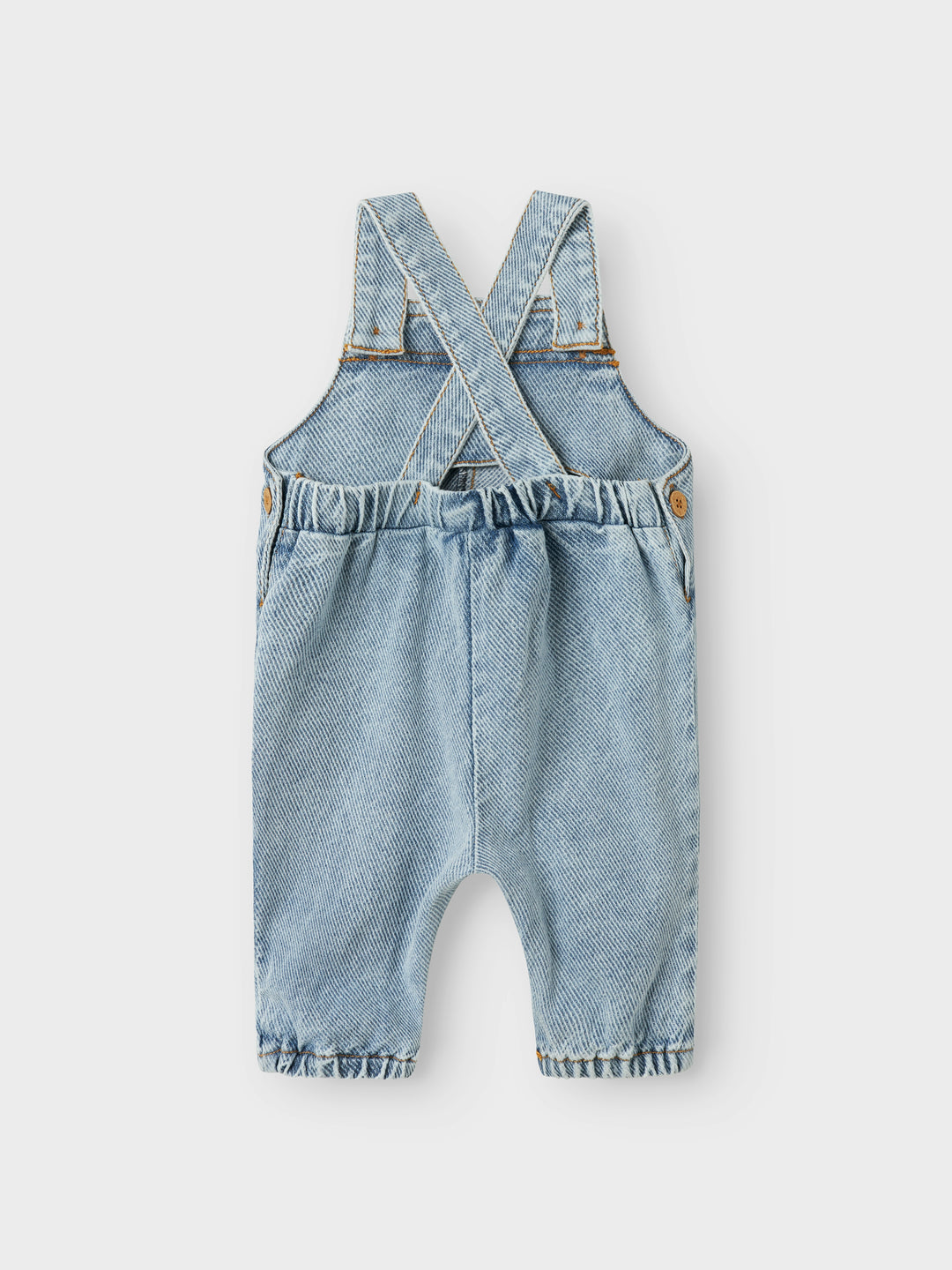 Lil Atelier denim salopette met ribstructuur in Medium Blue