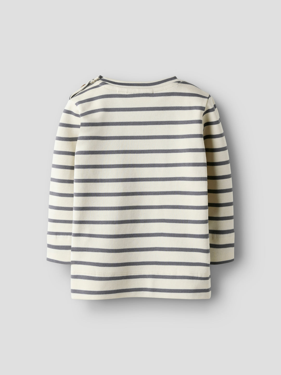 Lil Atelier gestreept jersey T-shirt met knoopjes in Turtledove