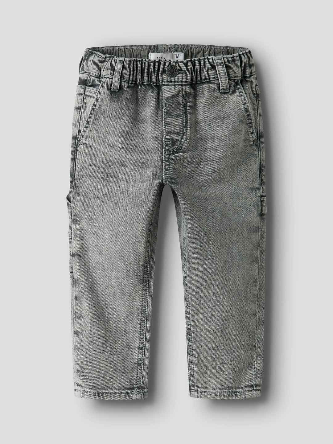 Grijze tapered fit jeans van Name It met verstelbare taille en studs