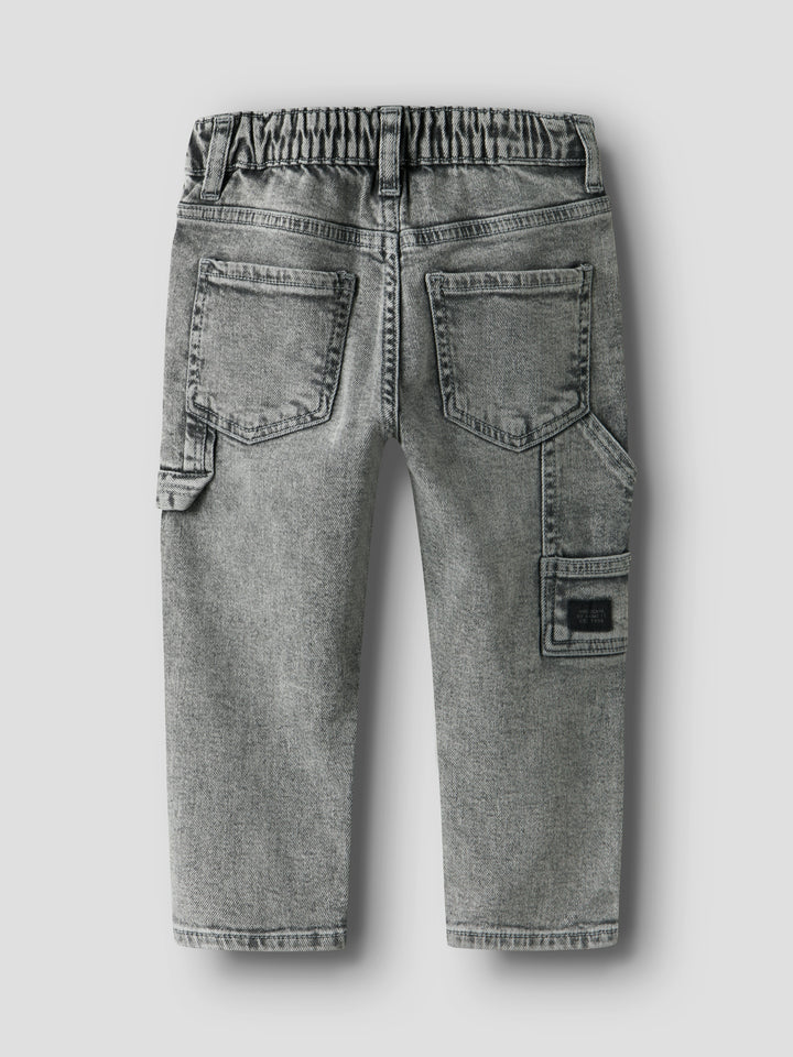 Grijze tapered fit jeans van Name It met verstelbare taille en studs