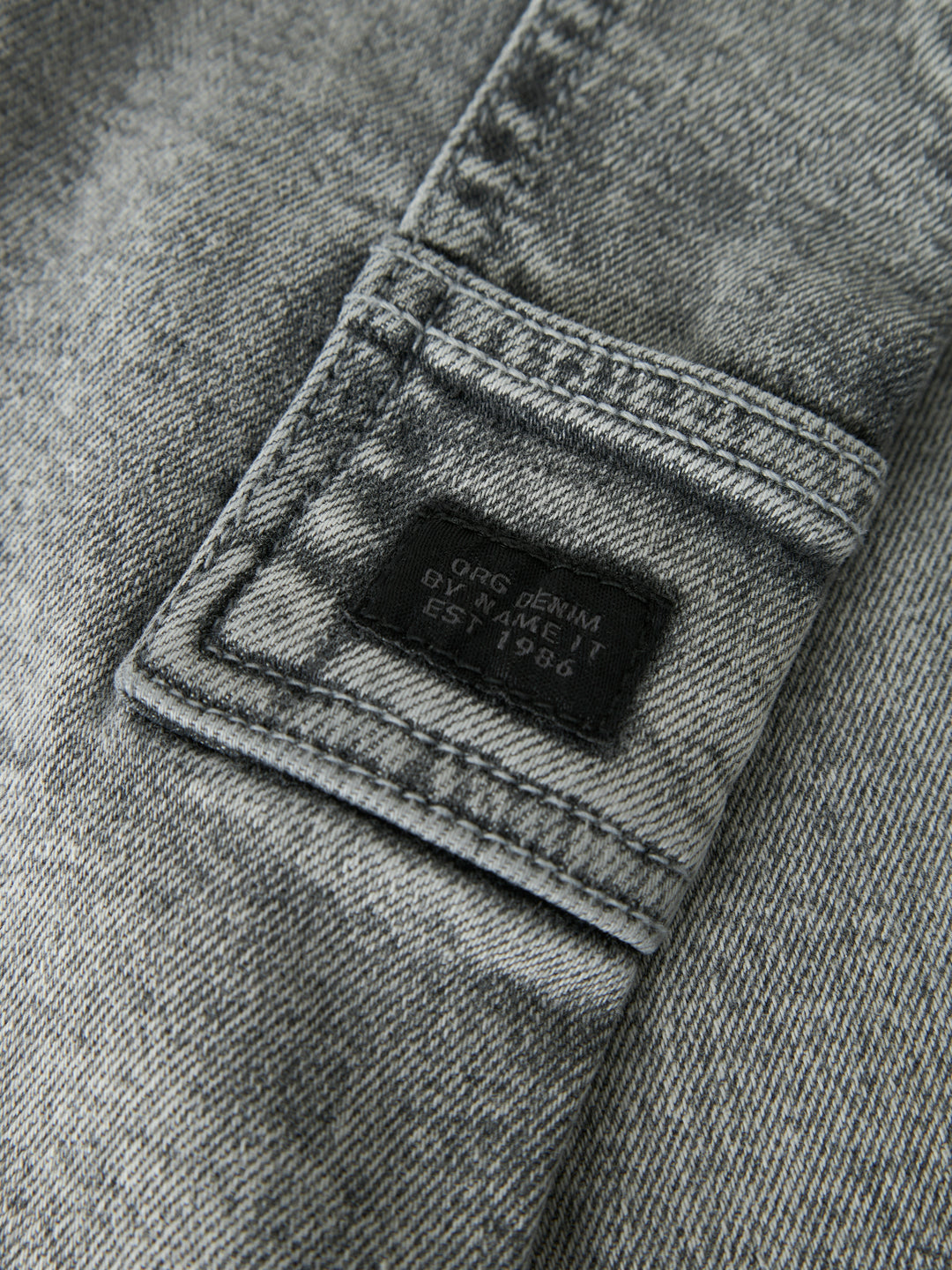 Grijze tapered fit jeans van Name It met verstelbare taille en studs