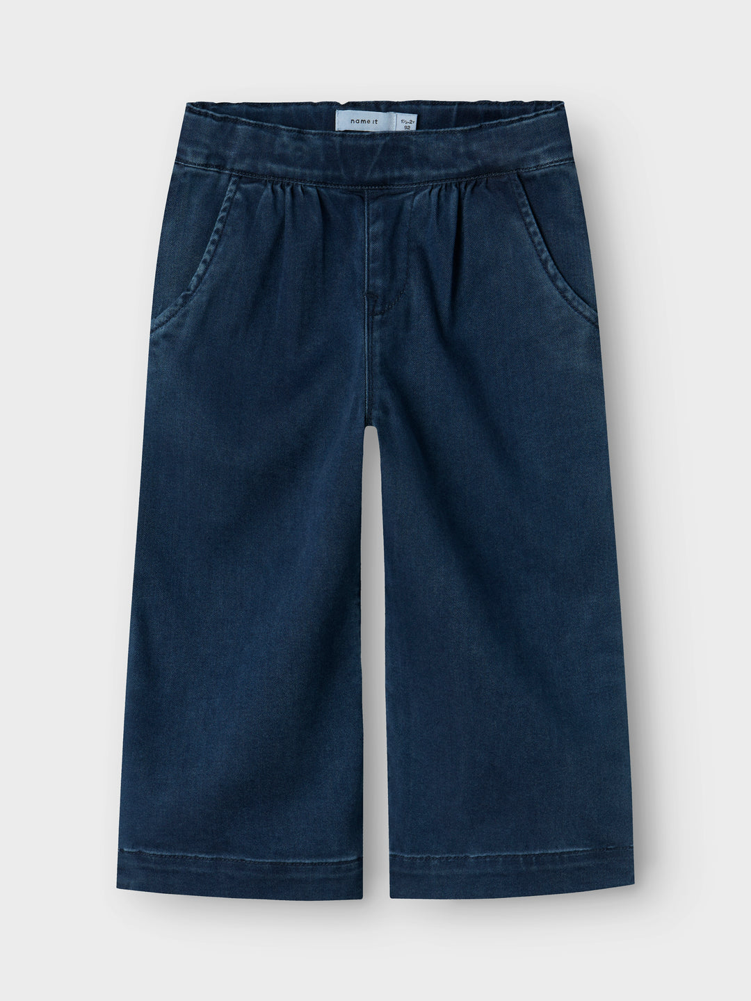 Name It wide leg jeans in donkerblauw denim met geplooide taille