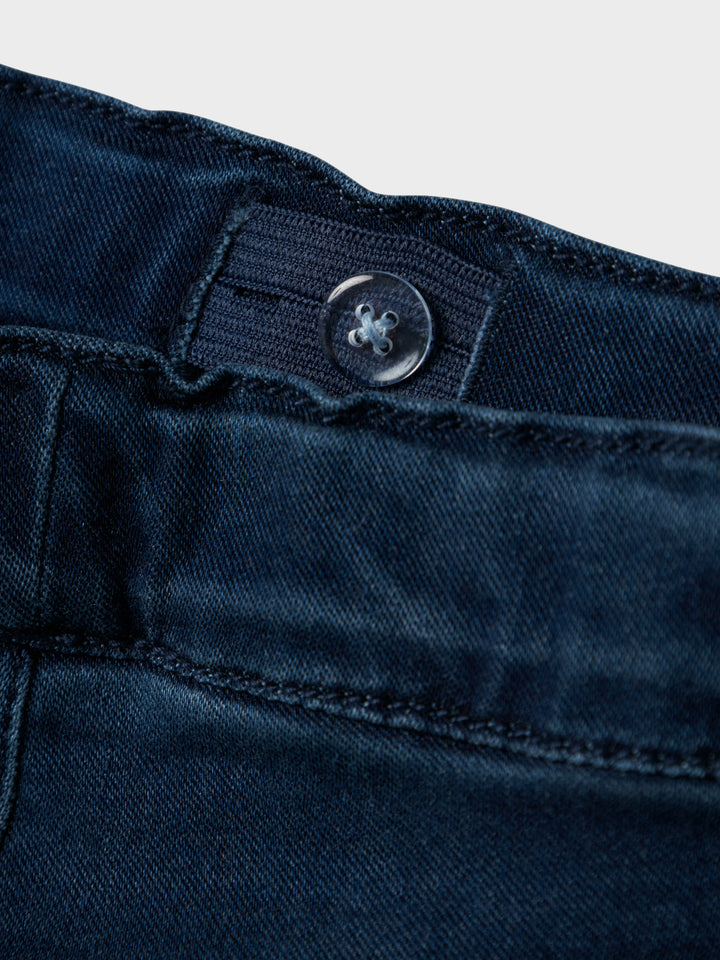 Name It wide leg jeans in donkerblauw denim met geplooide taille