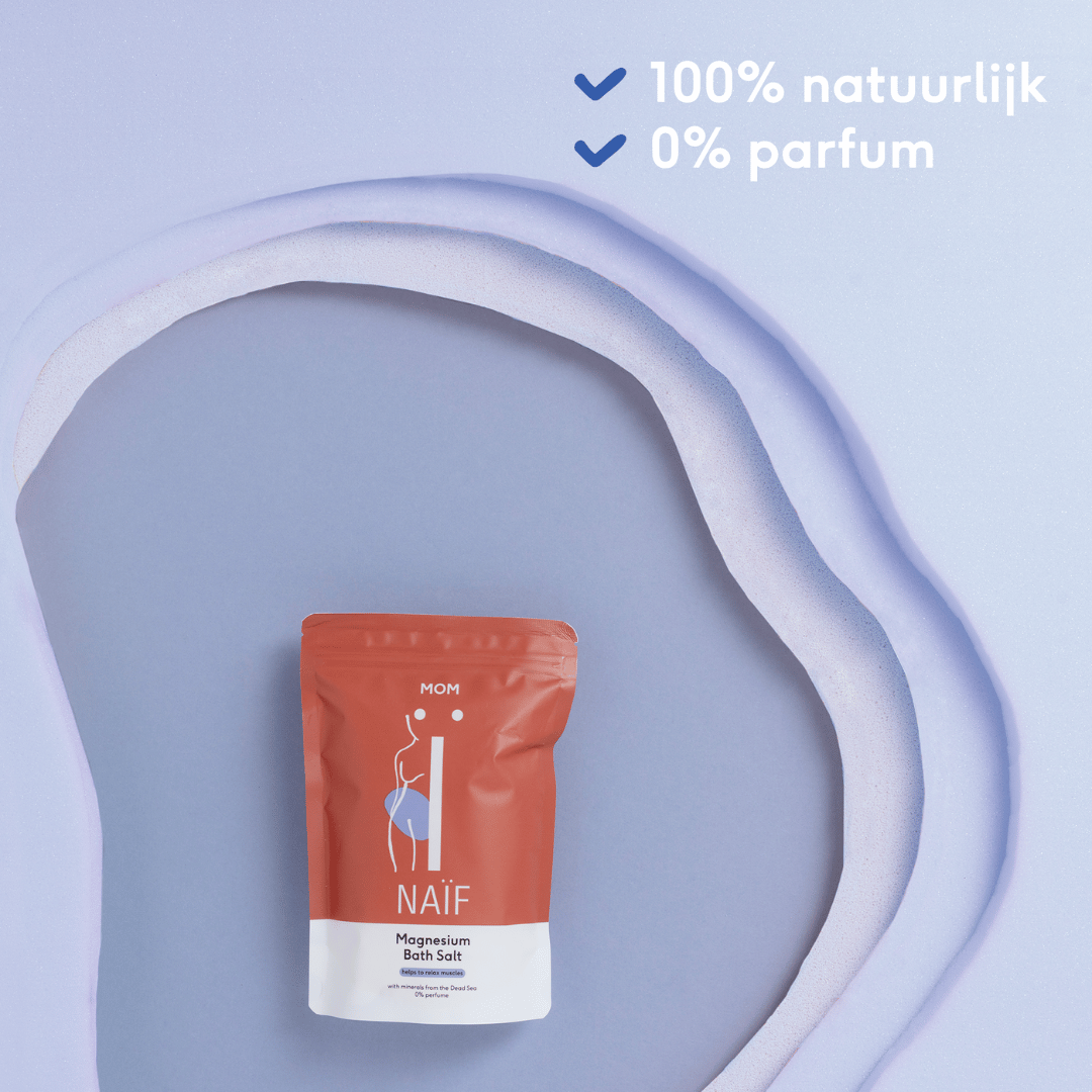 Naïf magnesium badzout 500g voor ontspanning tijdens zwangerschap