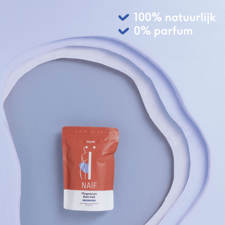 Naïf magnesium badzout 500g voor ontspanning tijdens zwangerschap