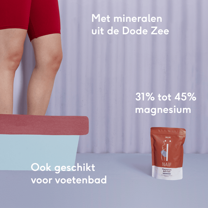 Naïf magnesium badzout 500g voor ontspanning tijdens zwangerschap