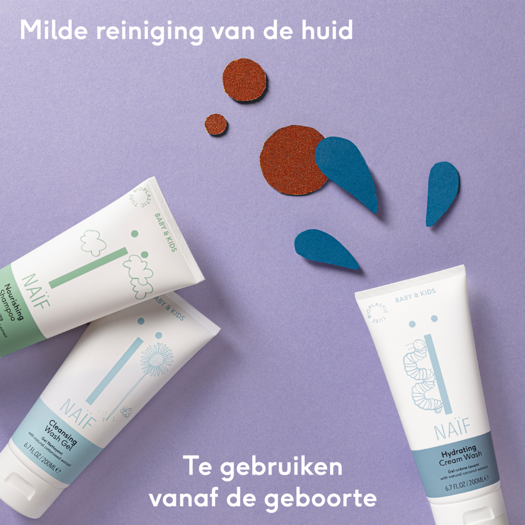 Naïf milde wasgel baby 200ml met katoenzaadolie, zacht en zeepvrij