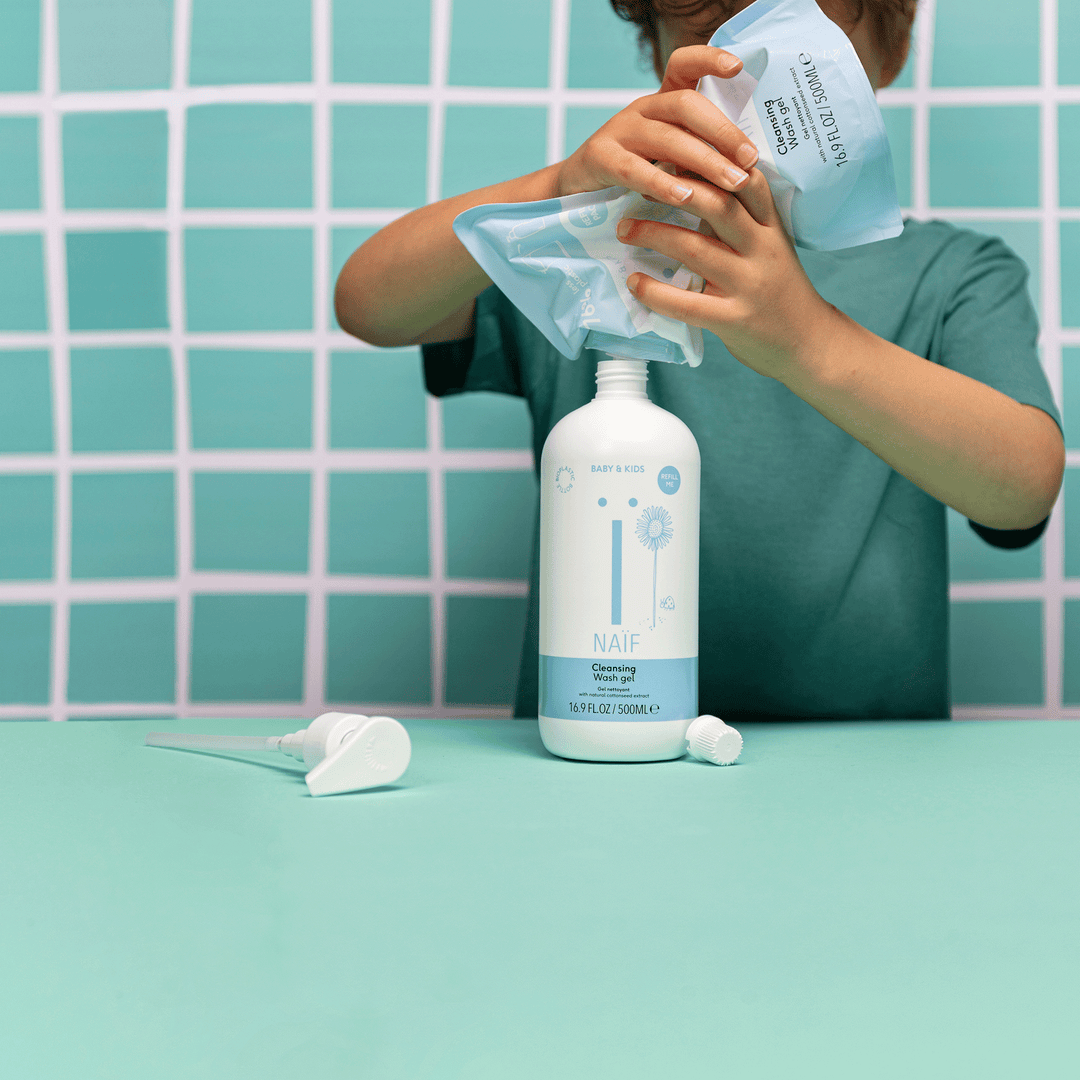 Naïf milde wasgel baby 500ml met katoenzaadolie en natuurlijke ingrediënten