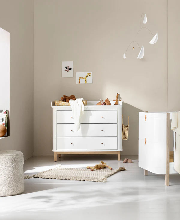 Oliver Furniture - Commode Wood 3 Laden + Opzetstuk | White/Oak