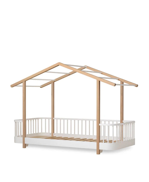 Oliver Furniture - Original Floor & House Bed 90 x 200 cm | White/Oak