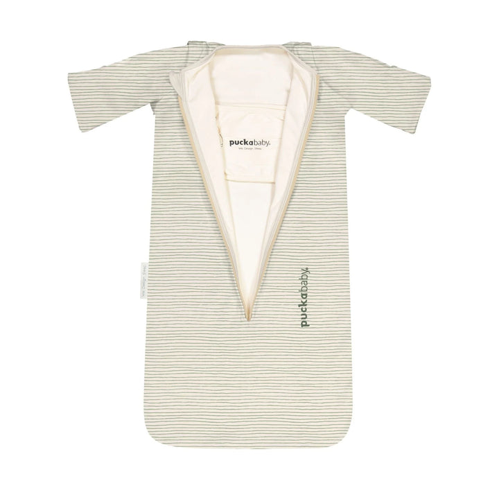 Puckababy - Slaapzak The Bag Newborn 0-6m 1.0 TOG | Cotton Green Stripes