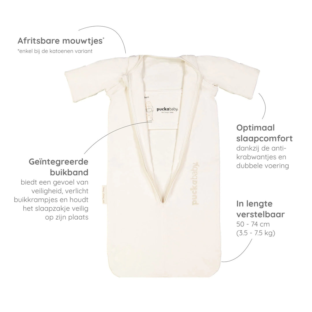 Puckababy - Slaapzak The Bag Newborn 0-6m 1.0 TOG | Cotton Pure