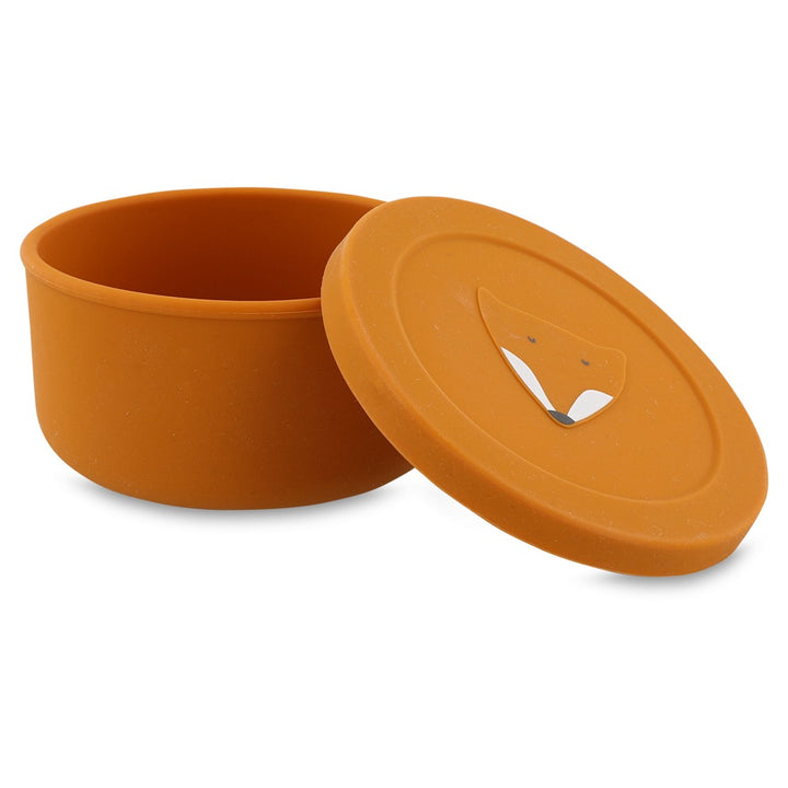 Silicone snackdoosje met deksel Mr. Fox van Trixie, perfect voor kindersnacks.