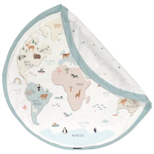 Play & Go - Opbergzak / Speeldeken Organic | Worldmap Colour